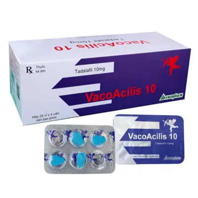 Thuốc giãn cơ và tăng trương lực cơ VACOACILIS 10 (Hộp 25 vỉ x 4viên)
